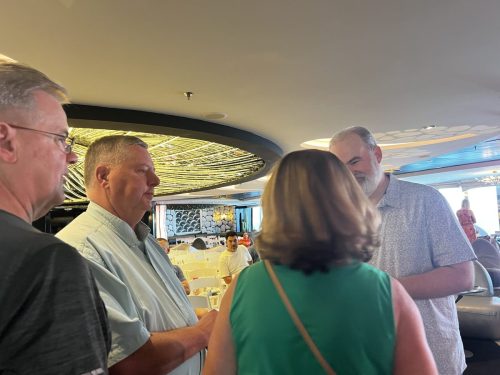 Zan, Mark and Barb chatting with Alex Kendrick
