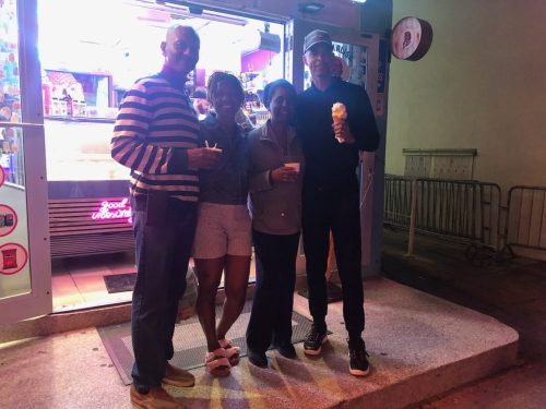 Enjoying a ice cream at night in Miami